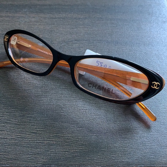 NEW $700 Auth Chanel acetate black flex hing eyeglasses Frame - Picture 1 of 4
